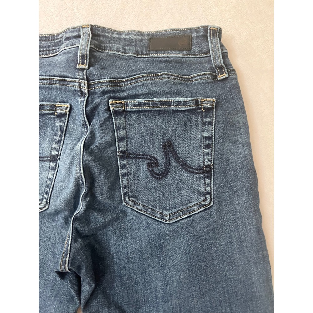 AG Adriano Goldschmied Farrah Skinny Ankle Jeans Blue High Rise Raw Hem 27R